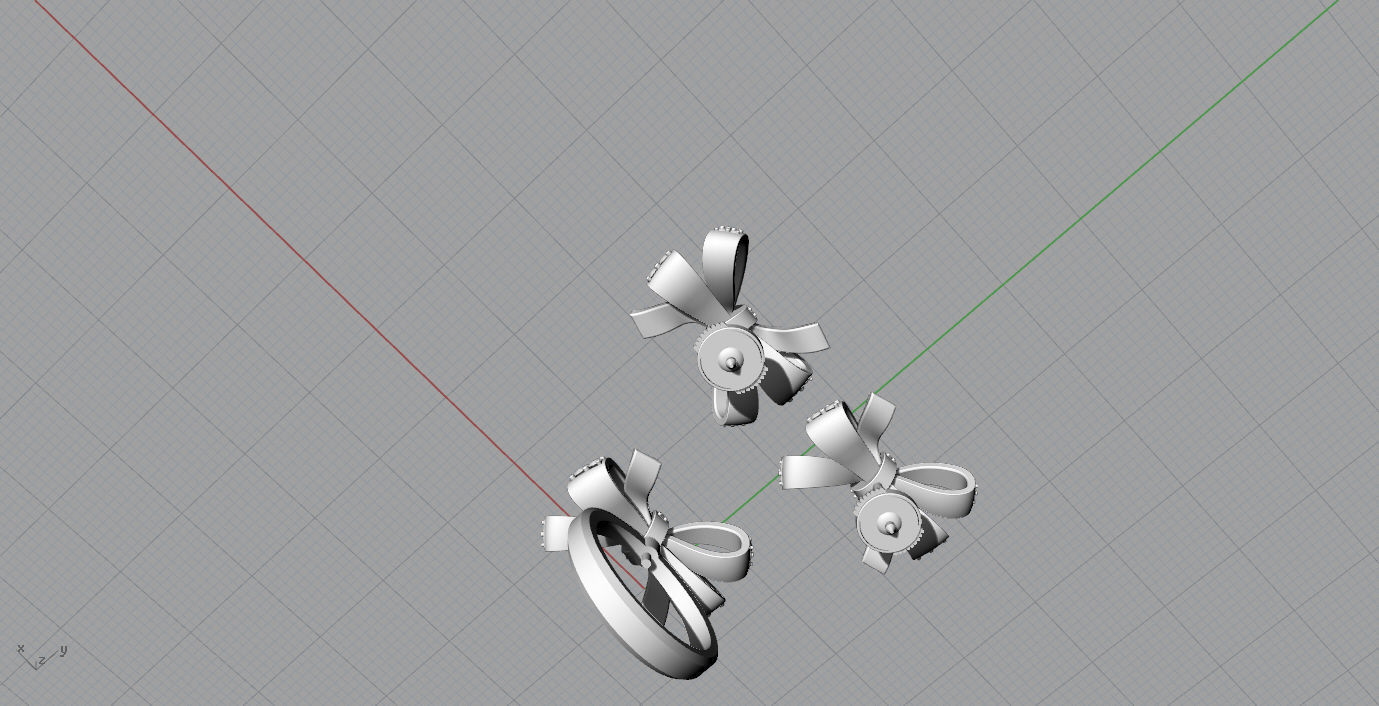 Ring and Earrings  3D print model_9