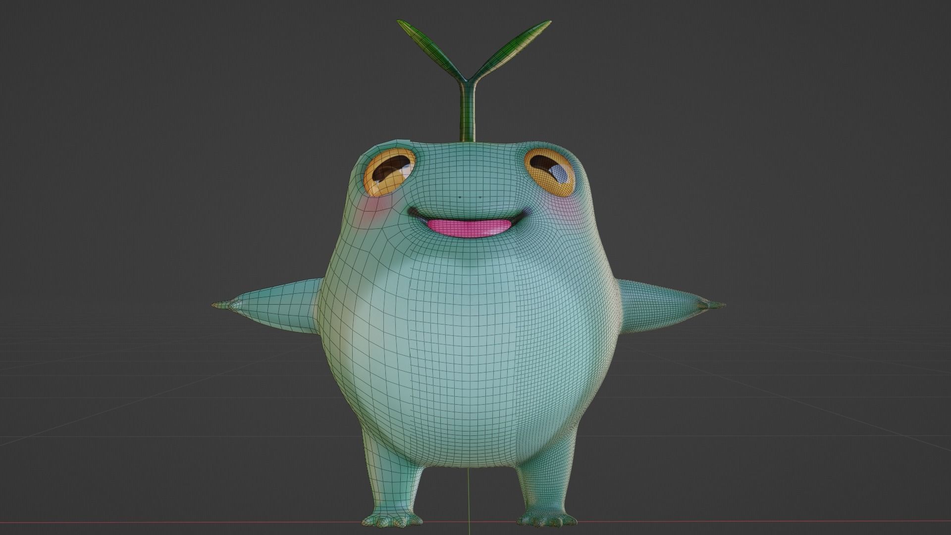 PBR Rigged Tree Frog Character Low-poly 3D model_9