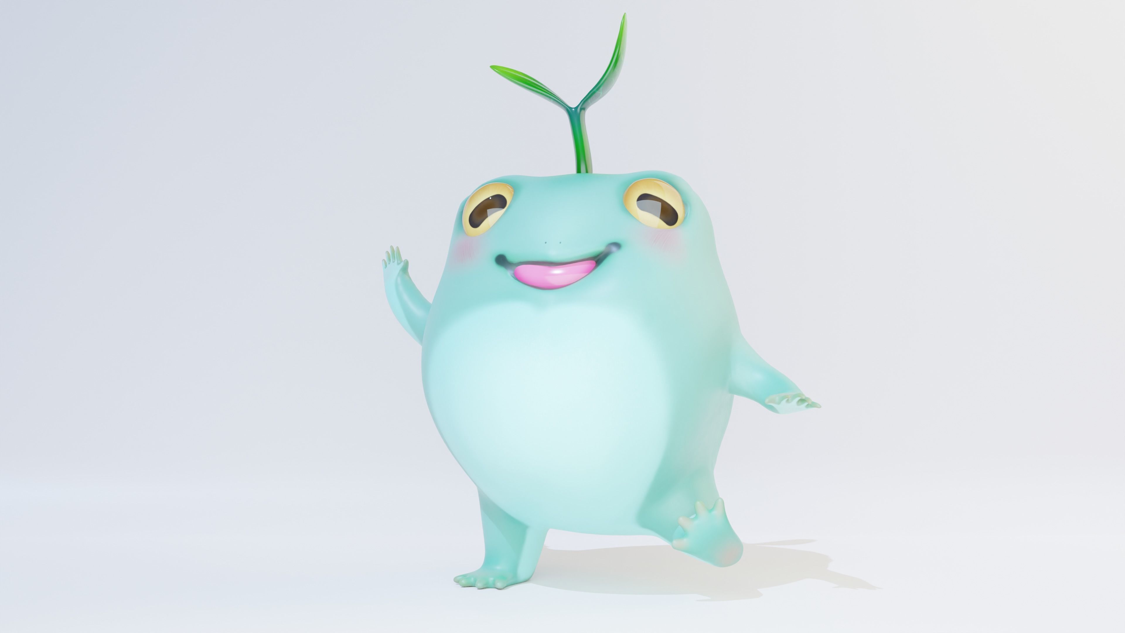 PBR Rigged Tree Frog Character Low-poly 3D model_4