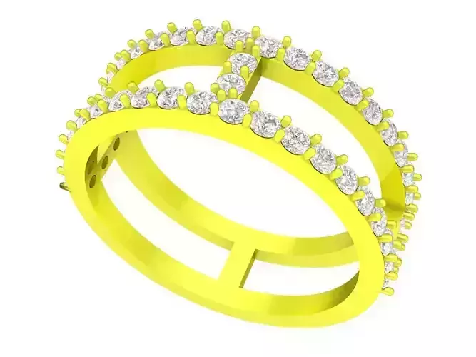 6536 korean style diamond women ring 3D print model