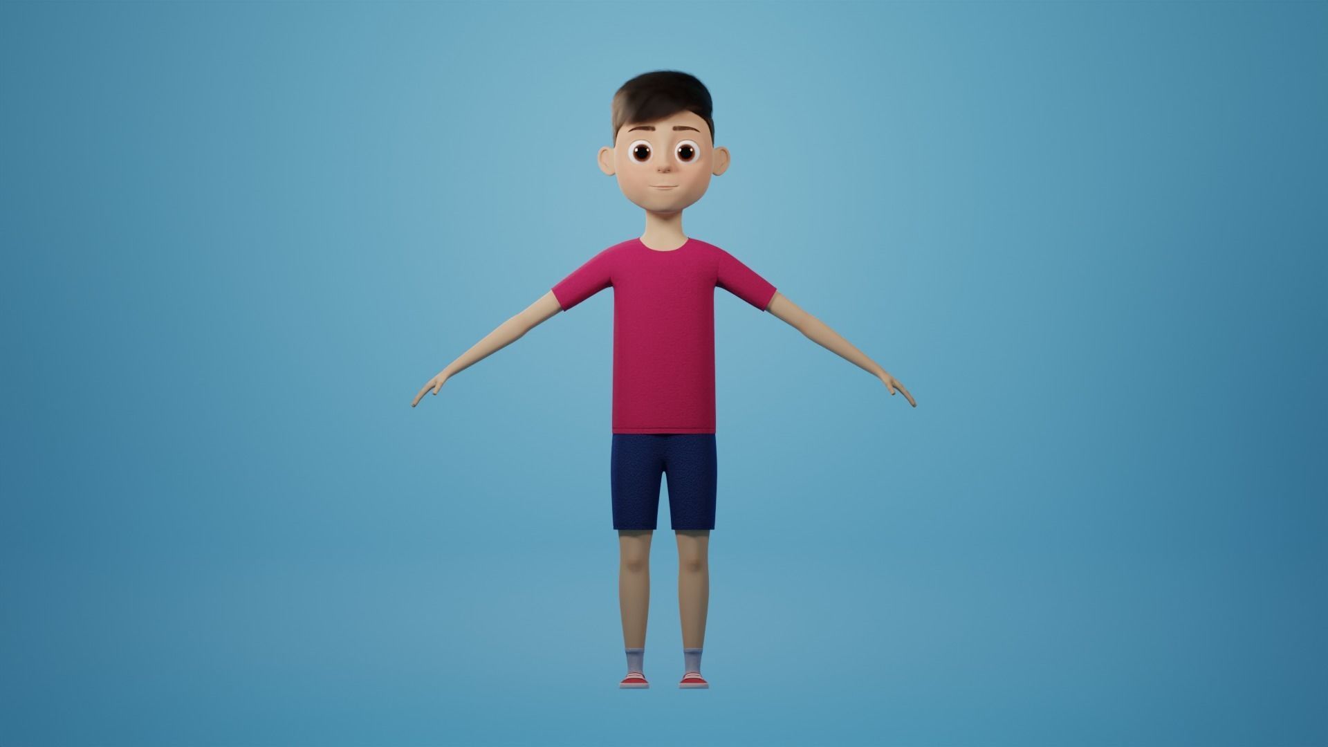 cartoon boy 3D model_1