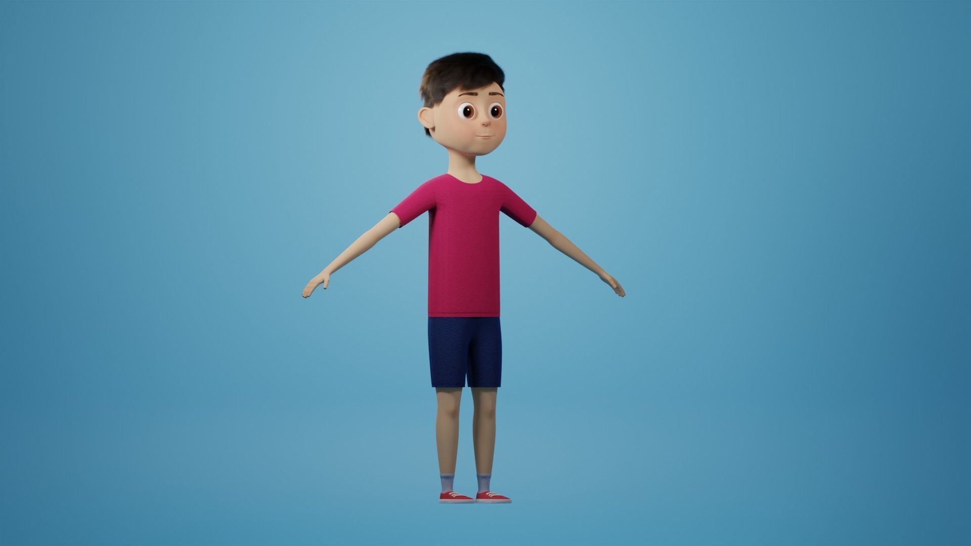 cartoon boy 3D model_2