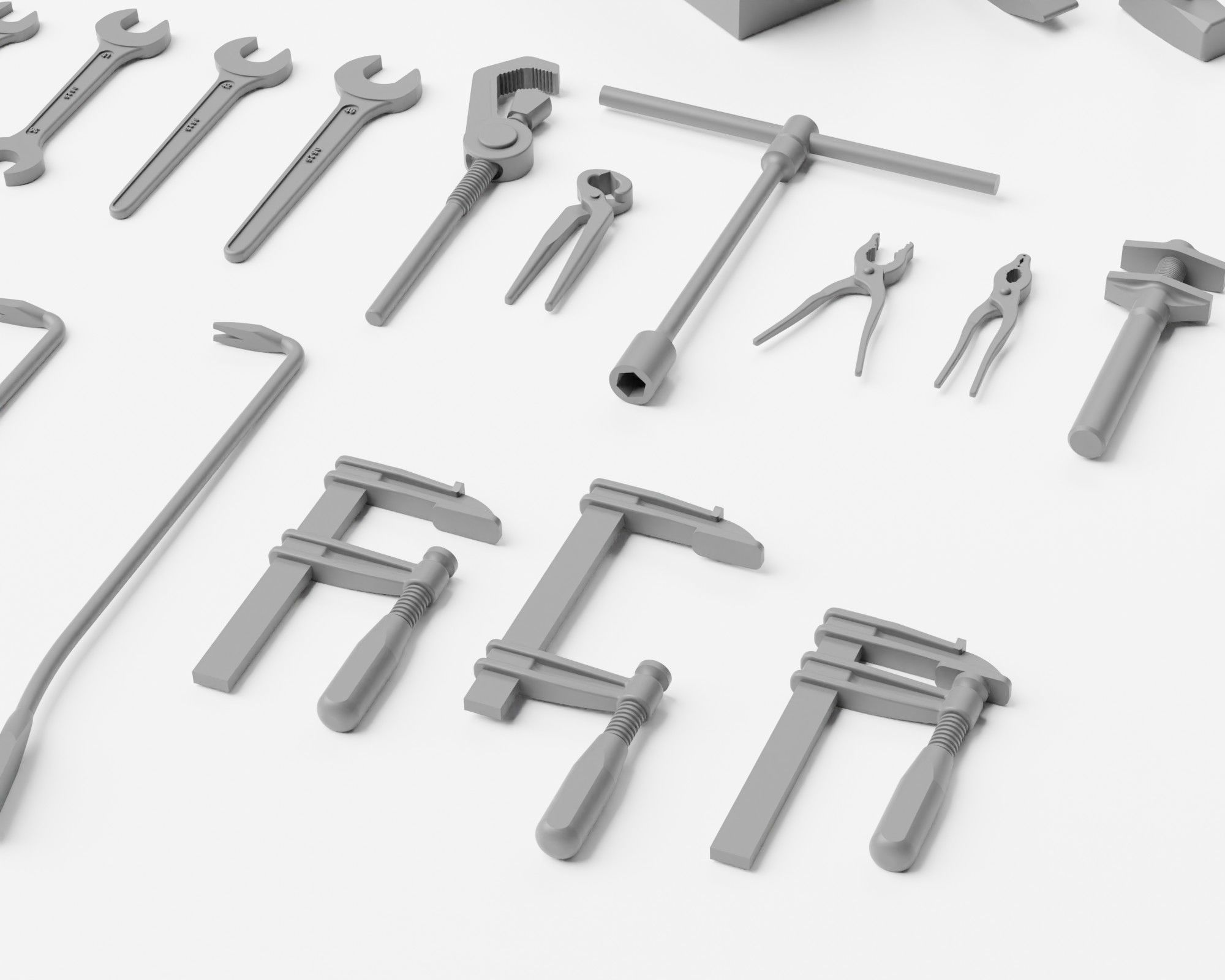Workshop Tools Pack - 28 tools and toolbox 1-35 3D print model_16