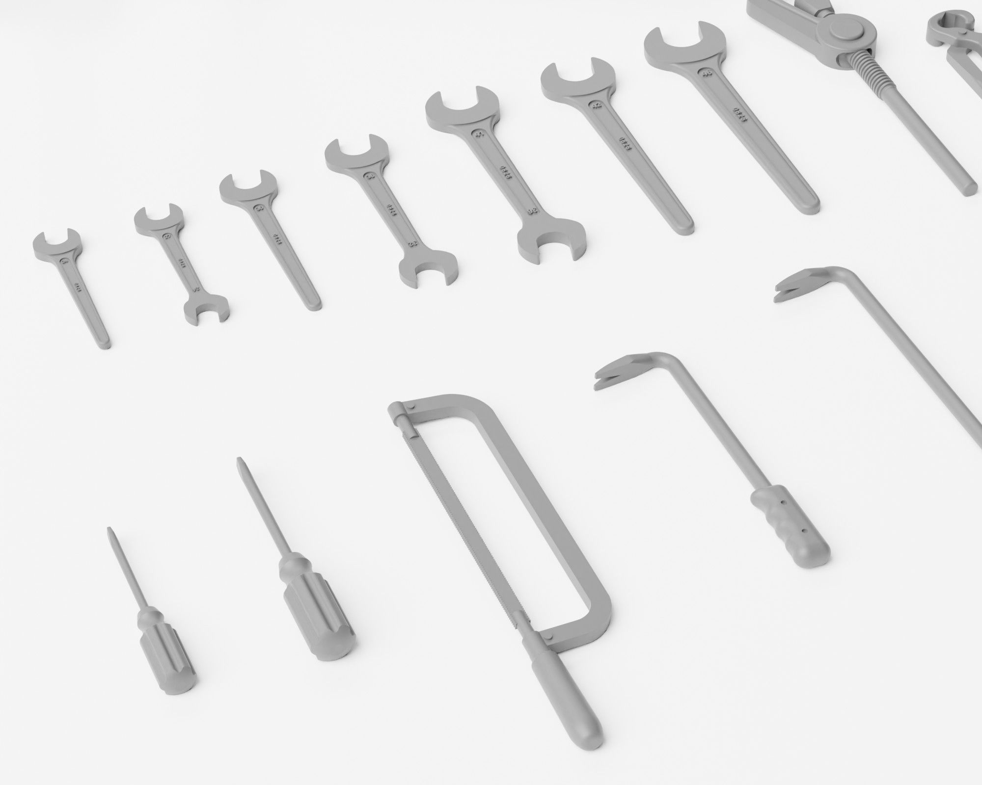 Workshop Tools Pack - 28 tools and toolbox 1-35 3D print model_8