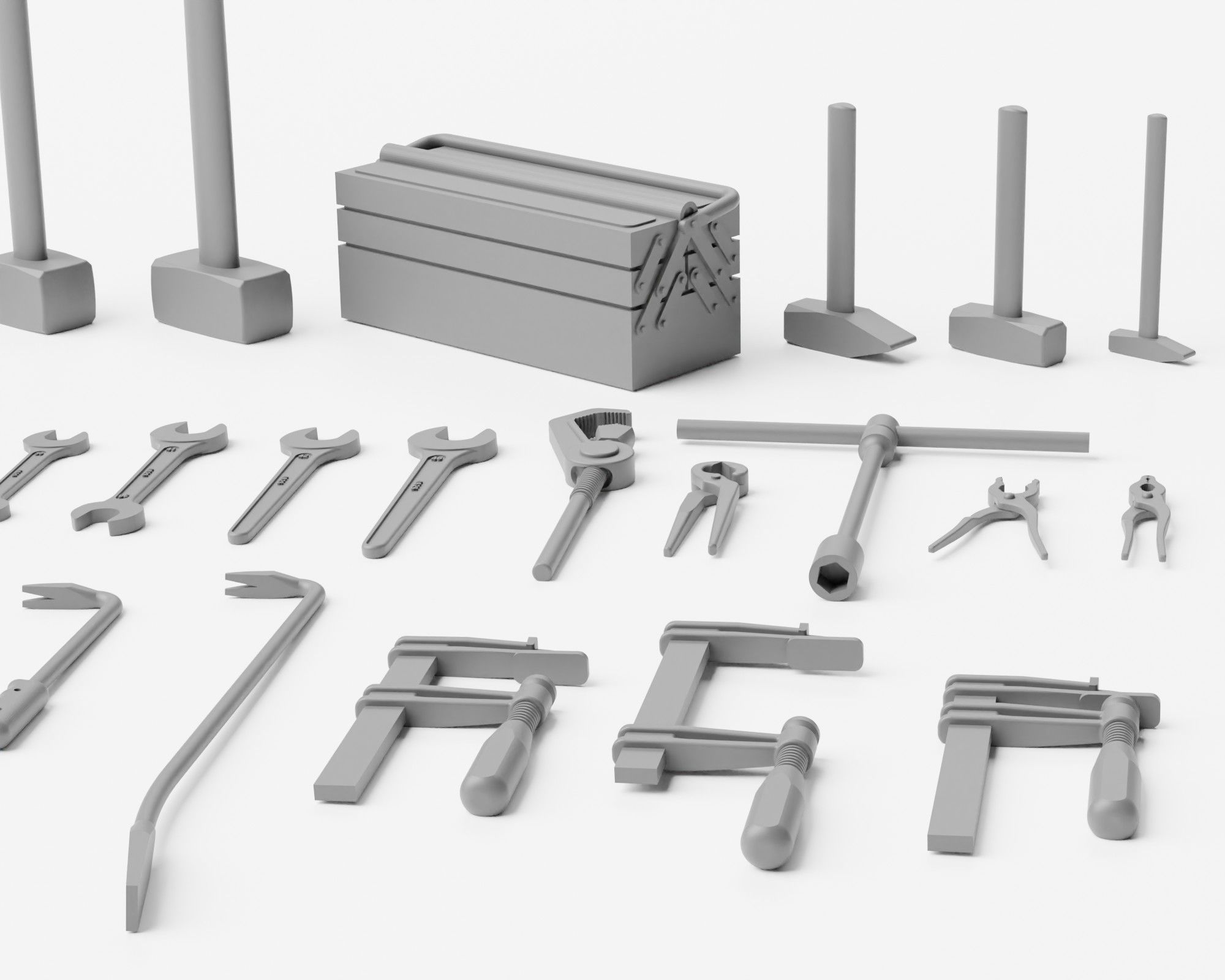 Workshop Tools Pack - 28 tools and toolbox 1-35 3D print model_7