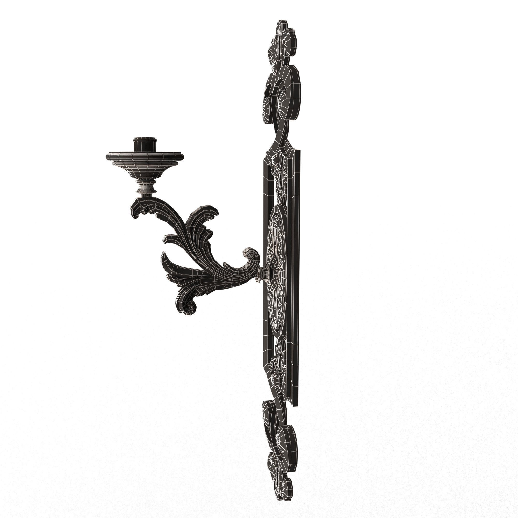 Classic Wall Chandelier 09 Low-poly 3D model_14
