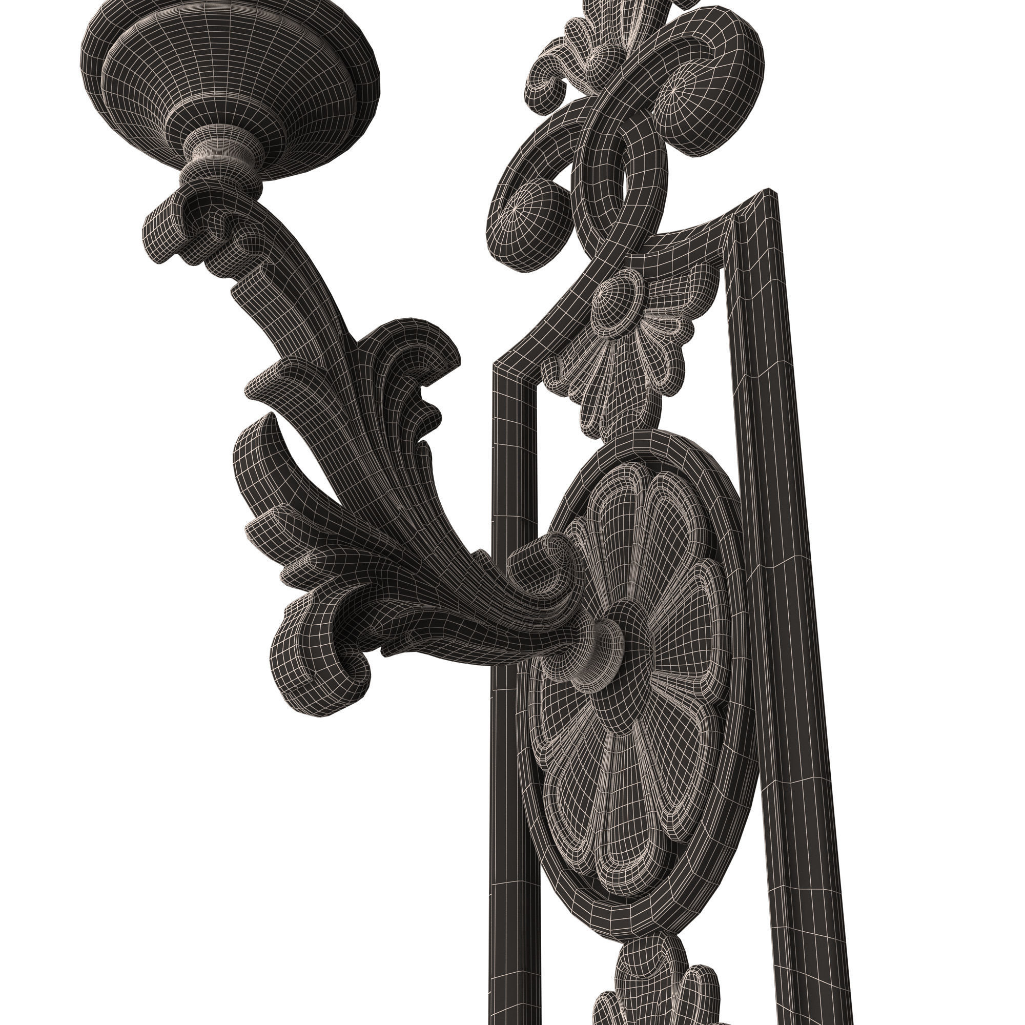 Classic Wall Chandelier 09 Low-poly 3D model_10