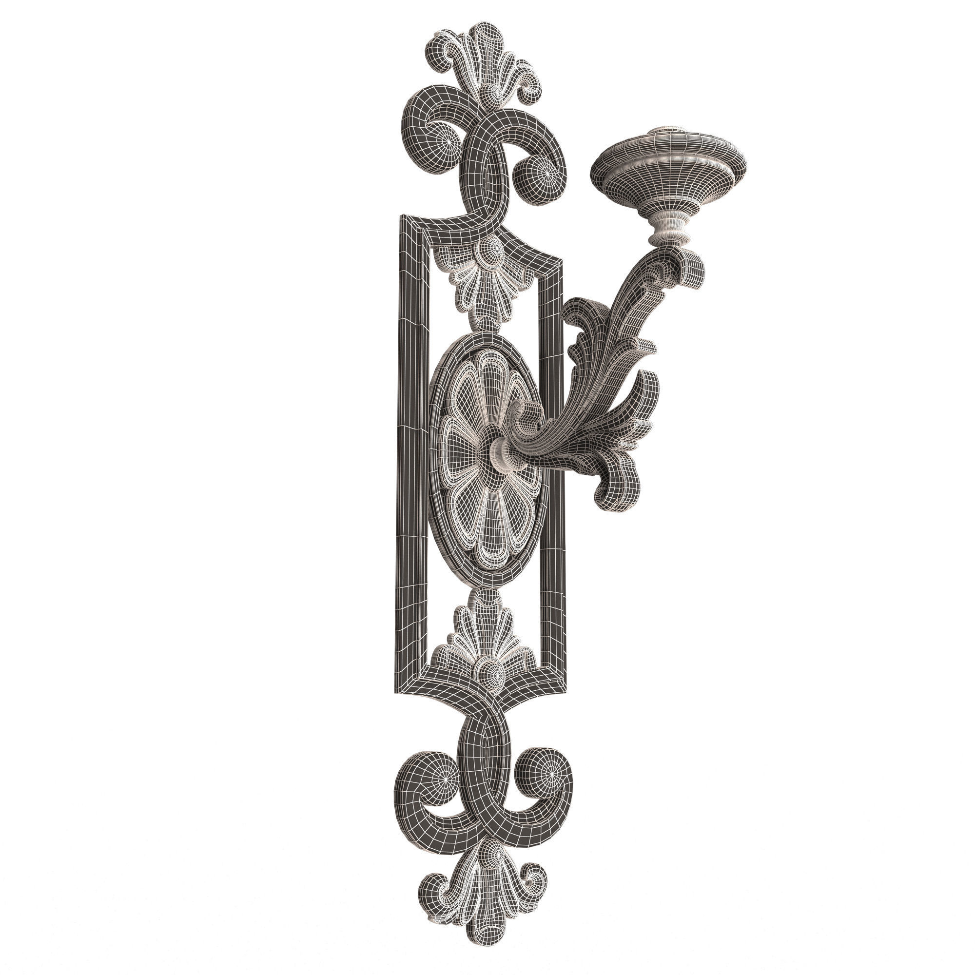 Classic Wall Chandelier 09 Low-poly 3D model_9