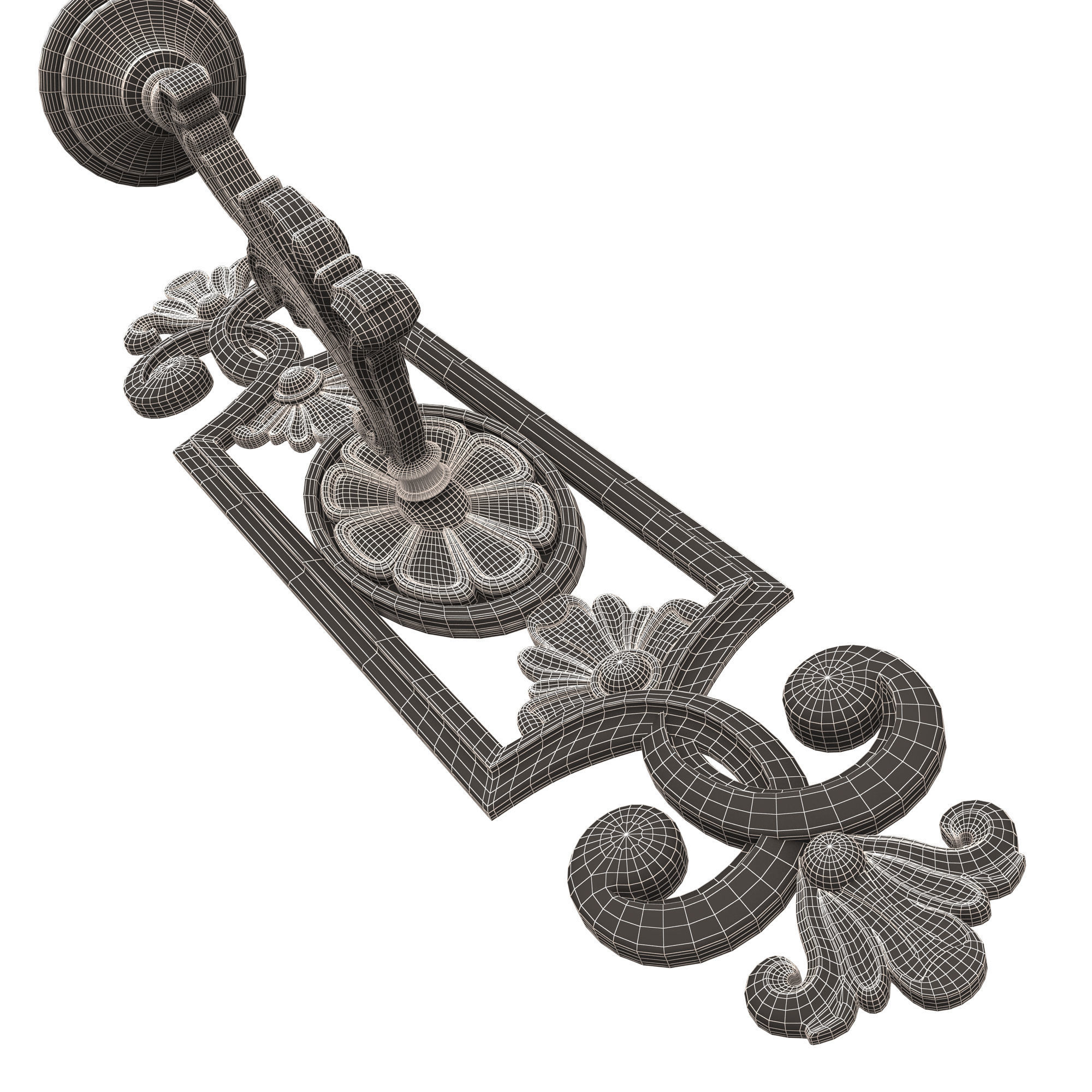 Classic Wall Chandelier 09 Low-poly 3D model_11