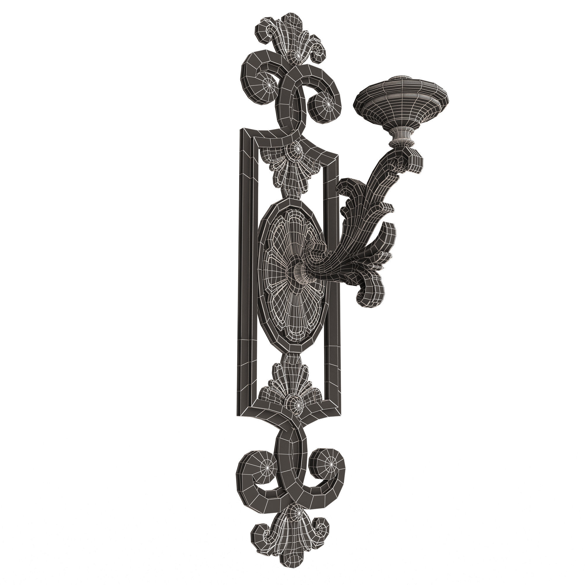 Classic Wall Chandelier 09 Low-poly 3D model_15