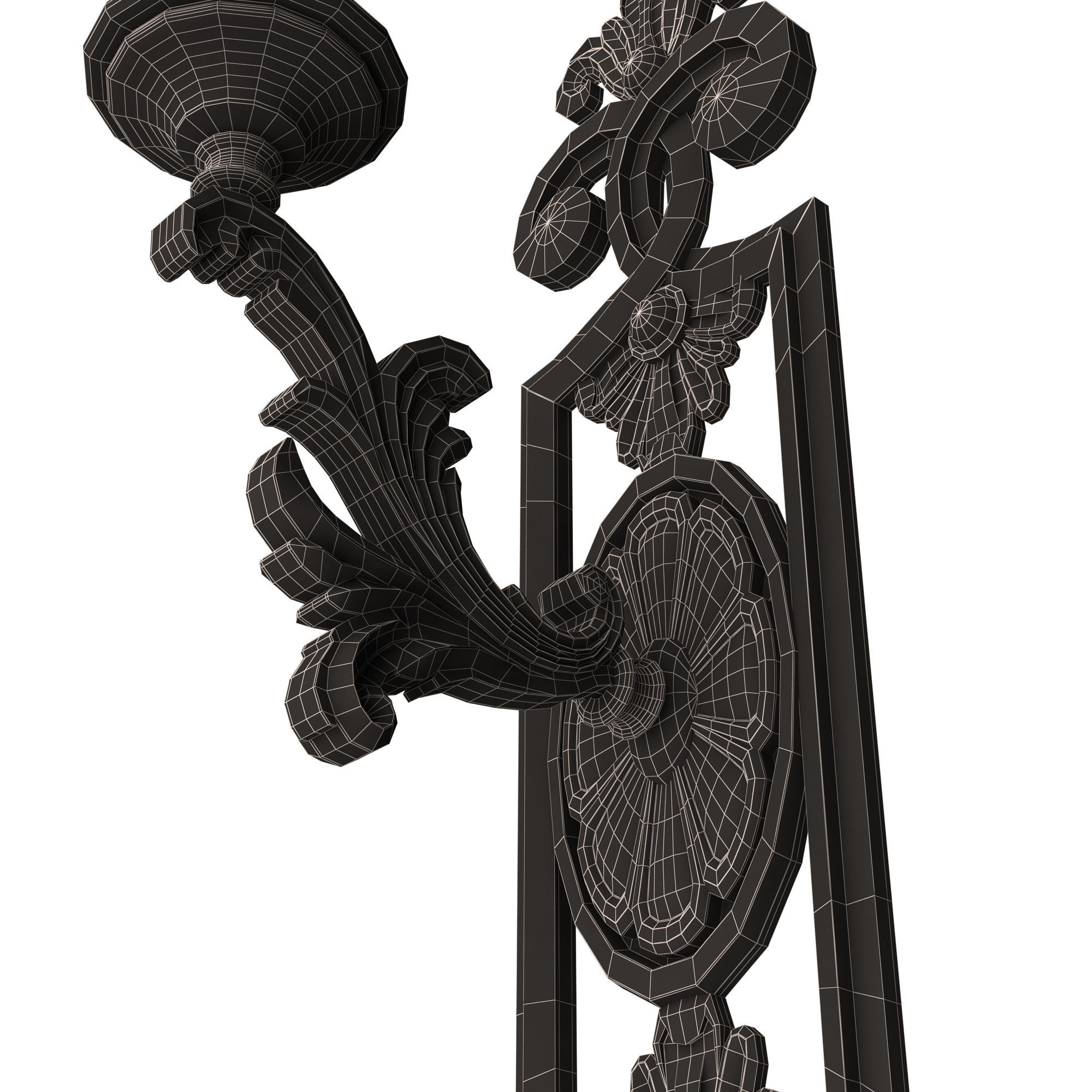 Classic Wall Chandelier 09 Low-poly 3D model_16