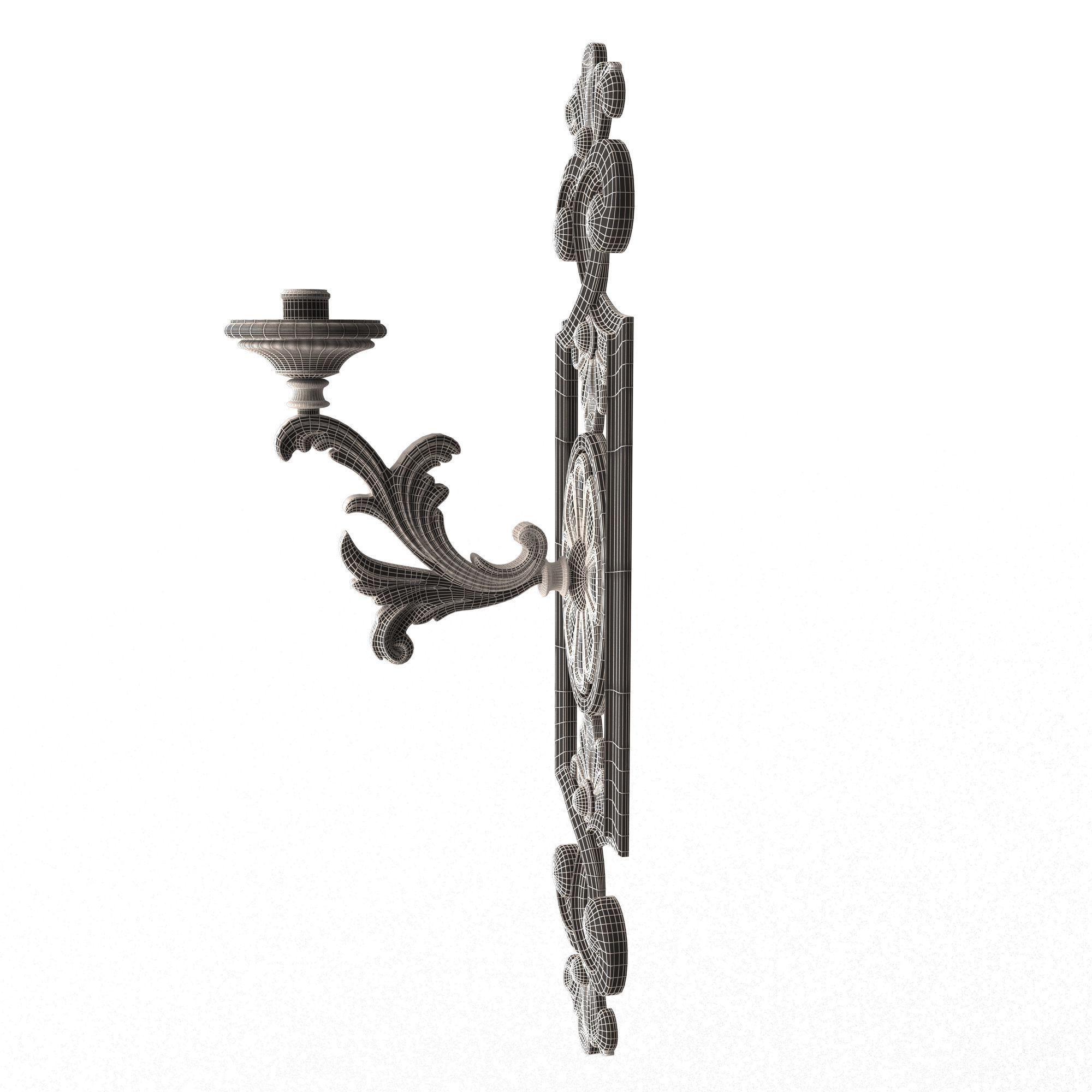 Classic Wall Chandelier 09 Low-poly 3D model_8