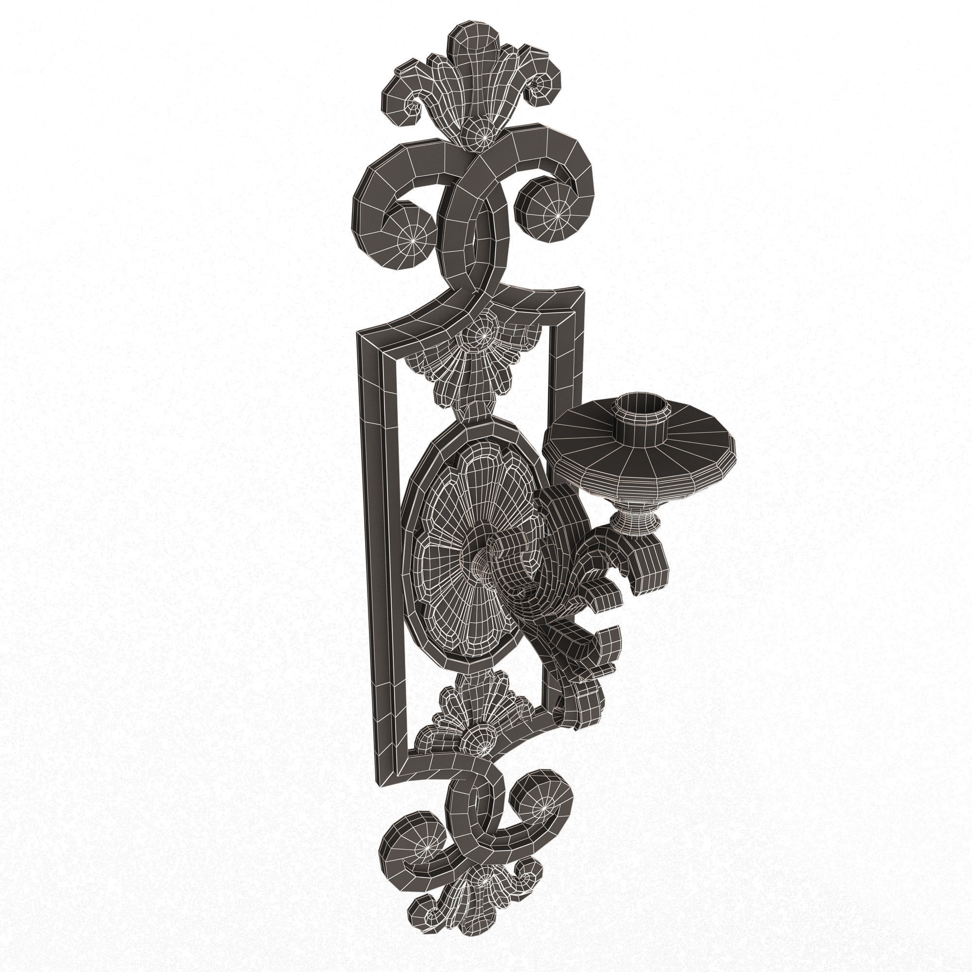 Classic Wall Chandelier 09 Low-poly 3D model_13