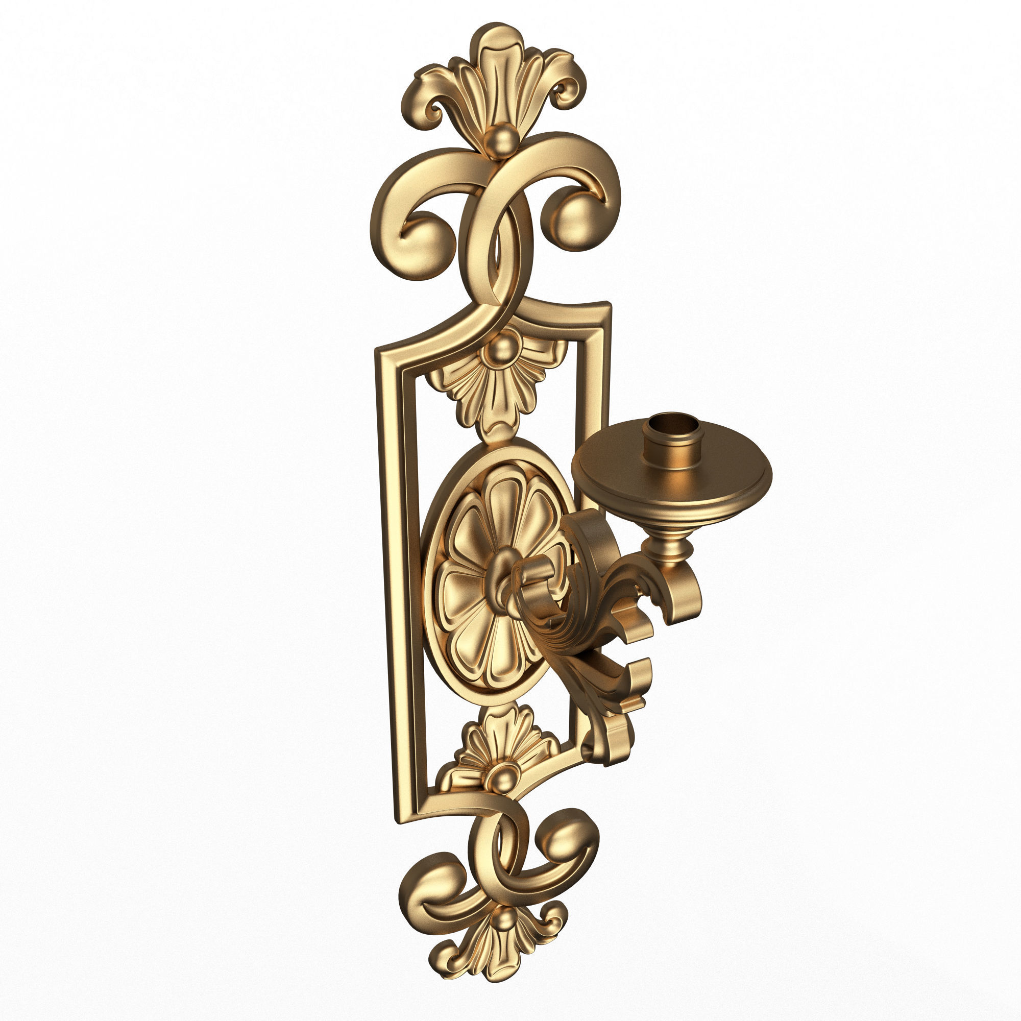Classic Wall Chandelier 09 Low-poly 3D model_1