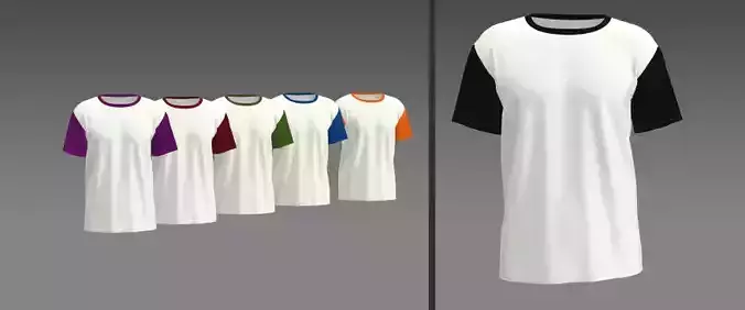 Ringer T-shirt Male 3d Clothing Model