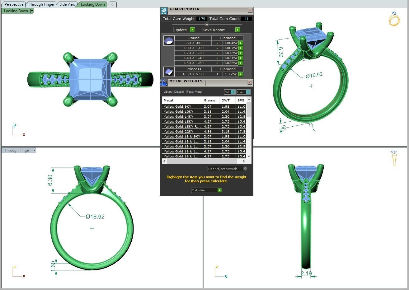 Engagement ring Lara princess 3D print model_1