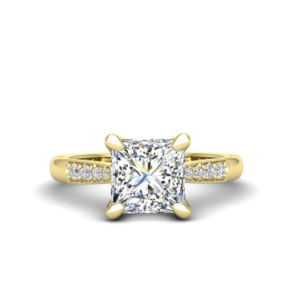 Engagement ring Lara princess 3D print model_20