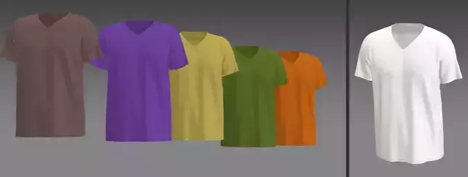 V-Neck T-Shirt Male 3D Clothing Model
