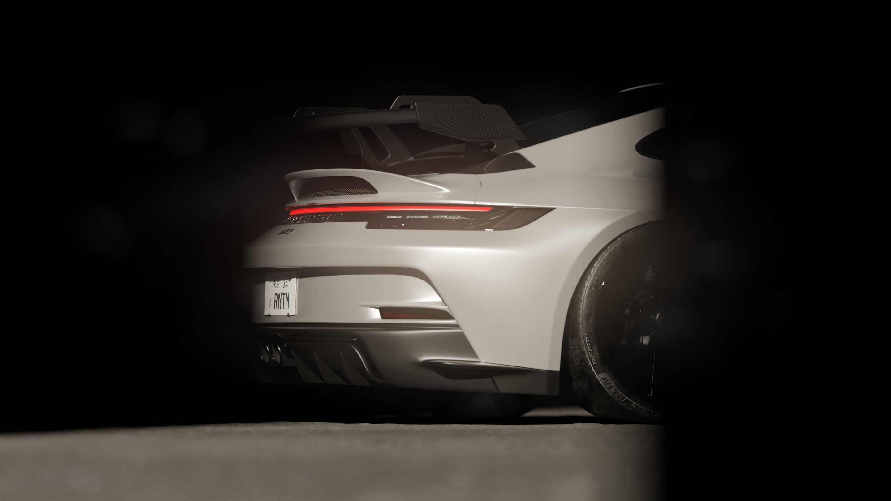 Automotive Cinematic Scene And Lens Flare 3D Blender Textured 3D model_1