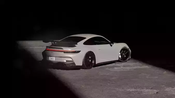 Automotive Cinematic Scene And Lens Flare 3D Blender Textured 3D model