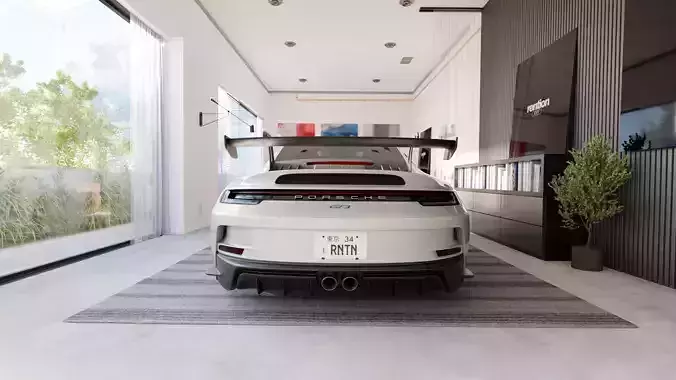 Automotive Studio Home Scene 3D Blender File Textured 3D model