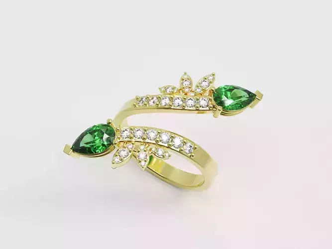 Solitaire Pear ring 