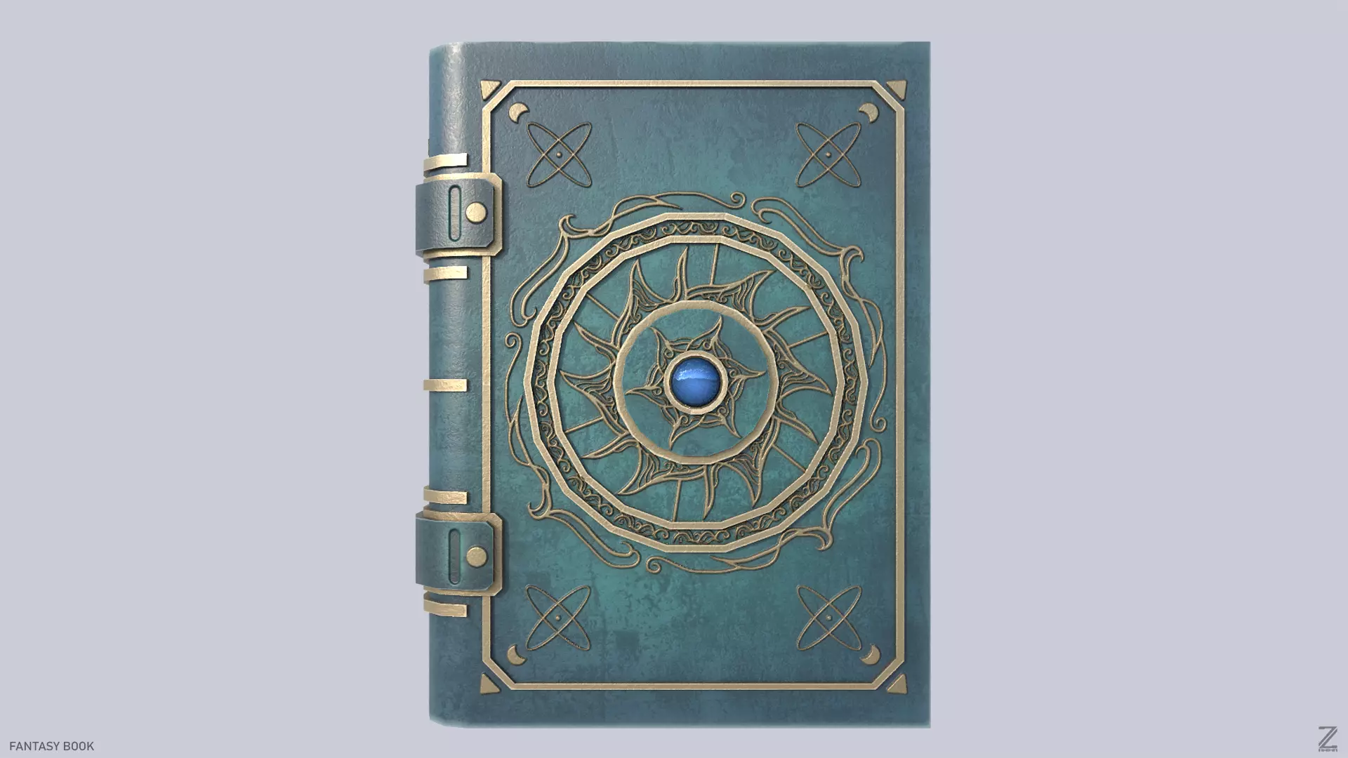 Fantasy book Low-poly 3D model_0