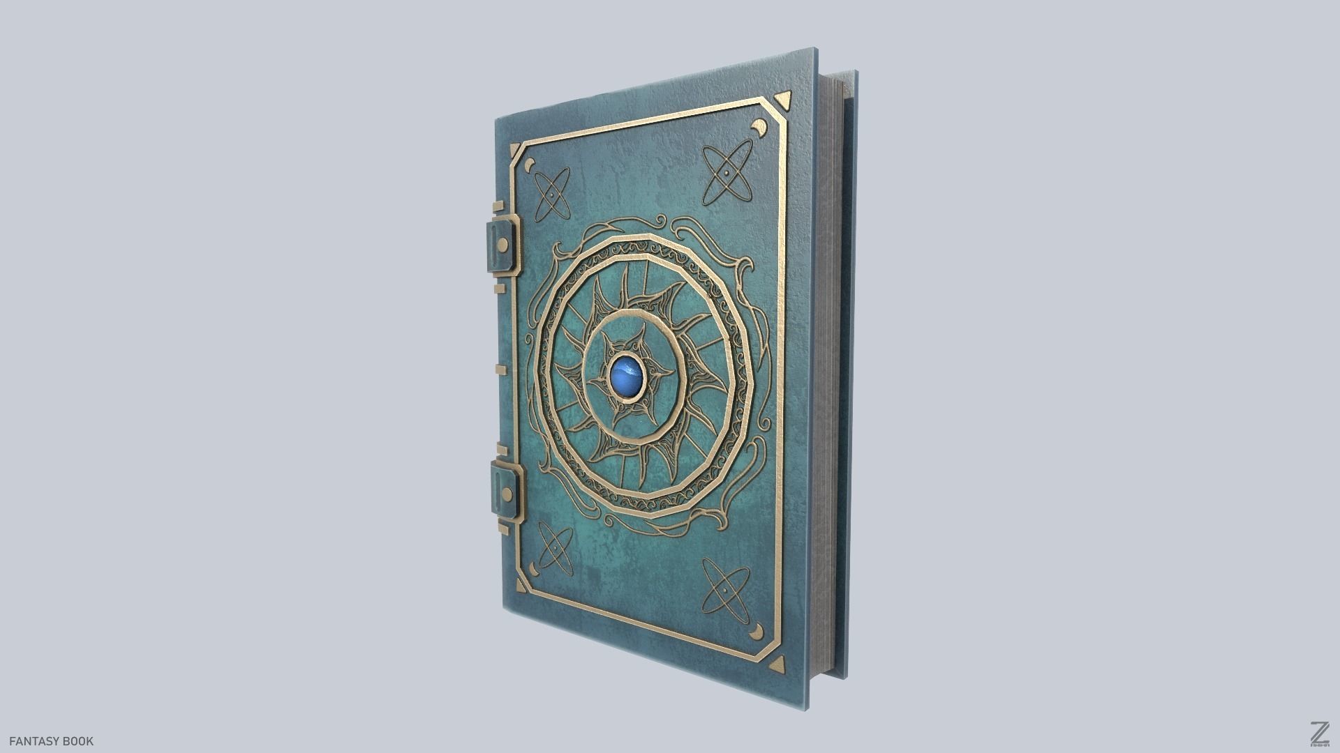 Fantasy book Low-poly 3D model_3