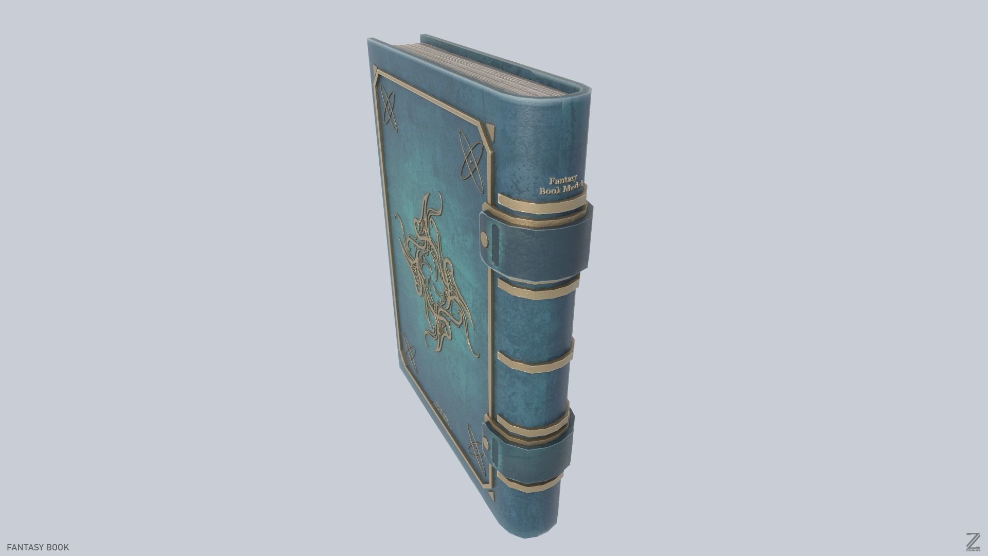 Fantasy book Low-poly 3D model_7