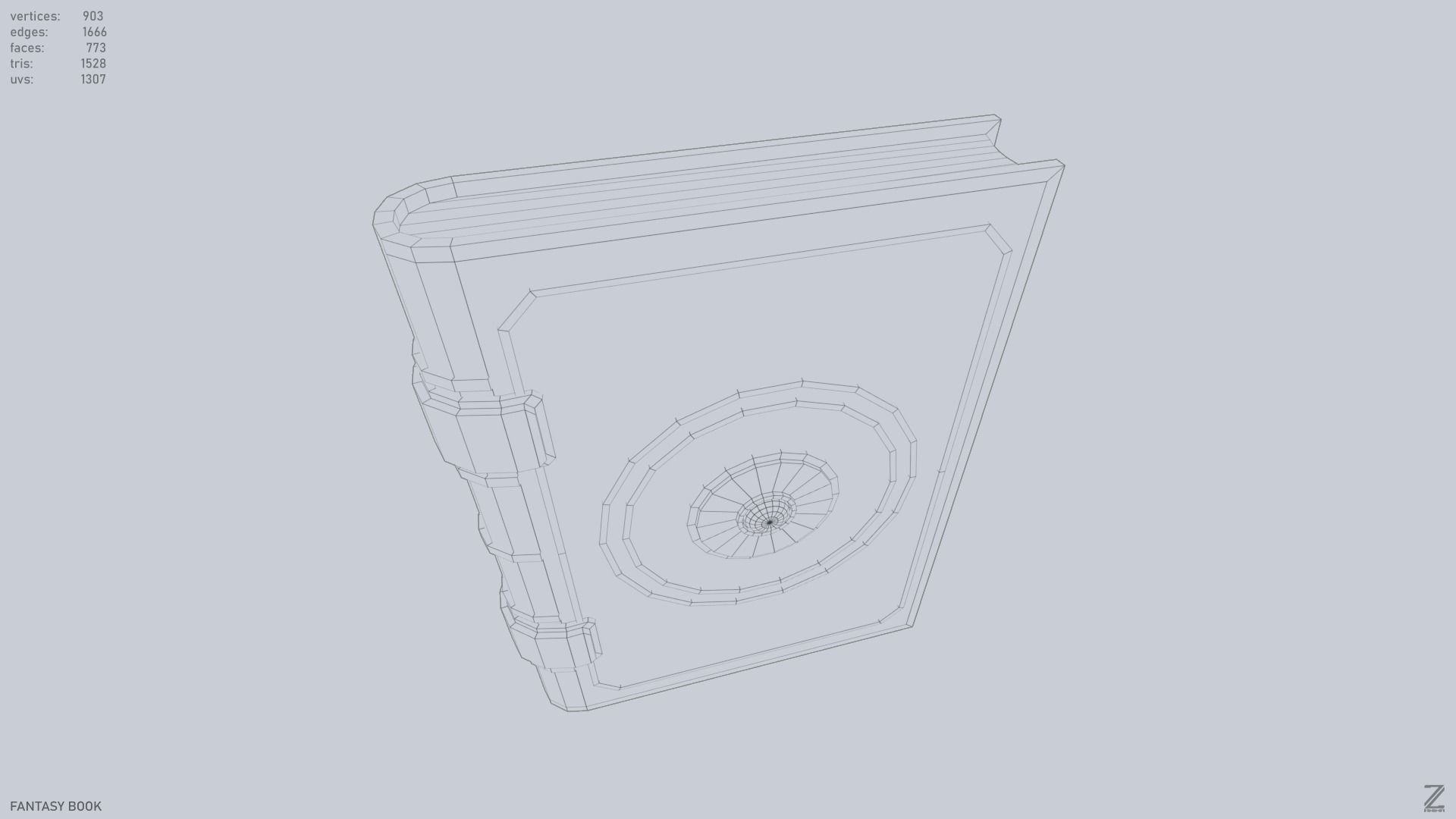 Fantasy book Low-poly 3D model_14