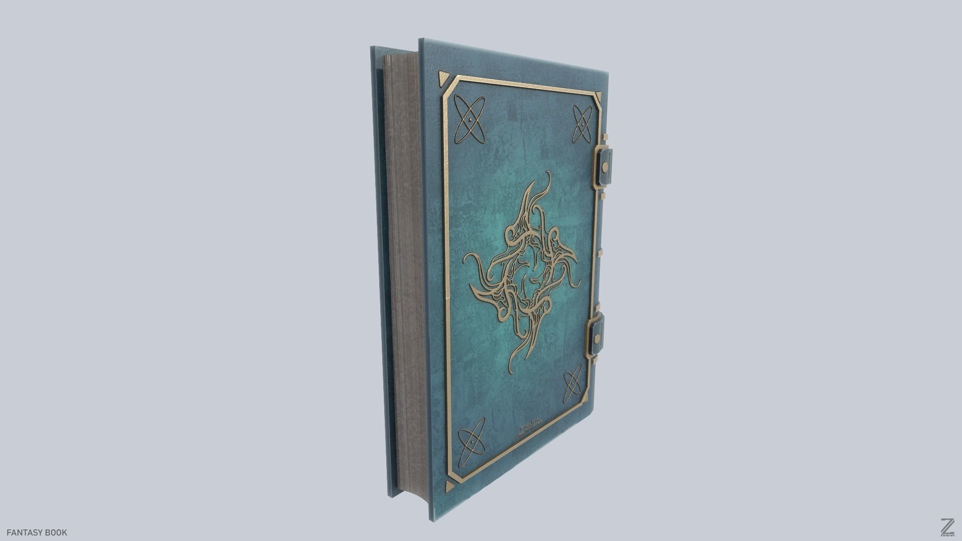 Fantasy book Low-poly 3D model_5