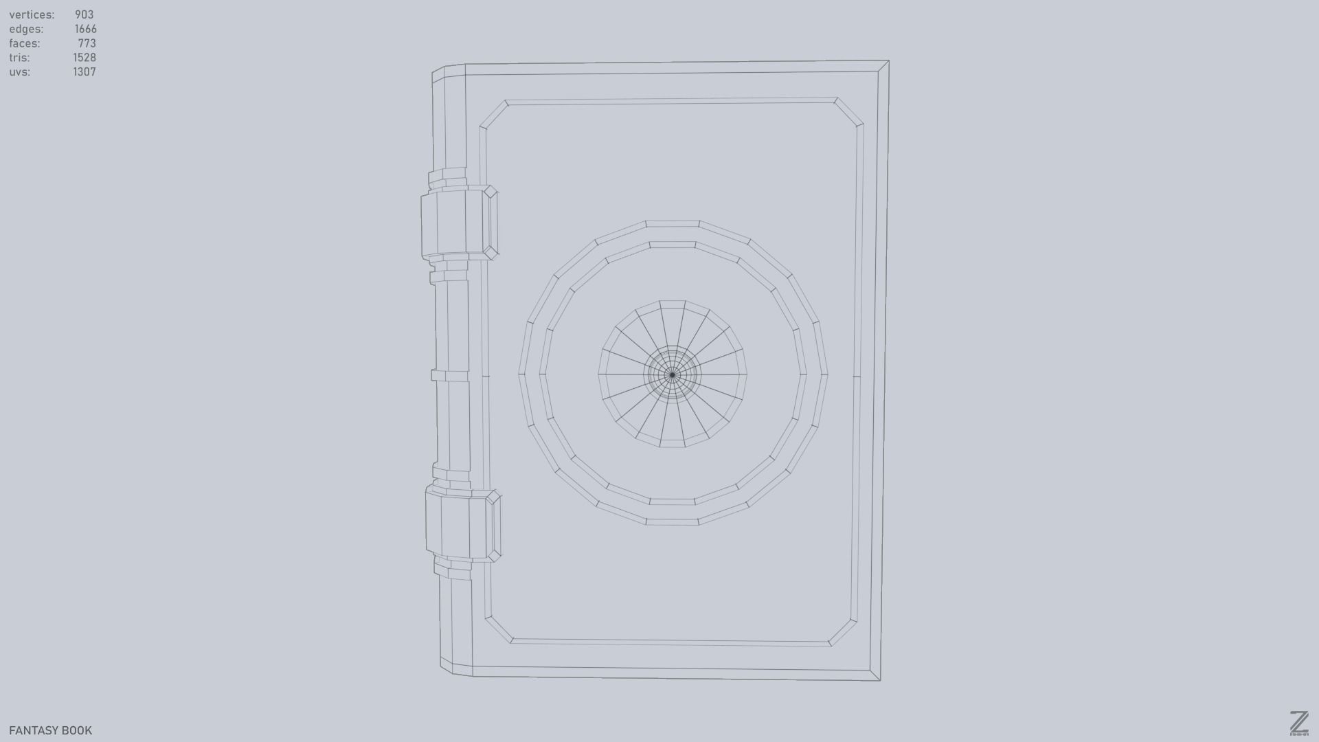 Fantasy book Low-poly 3D model_8