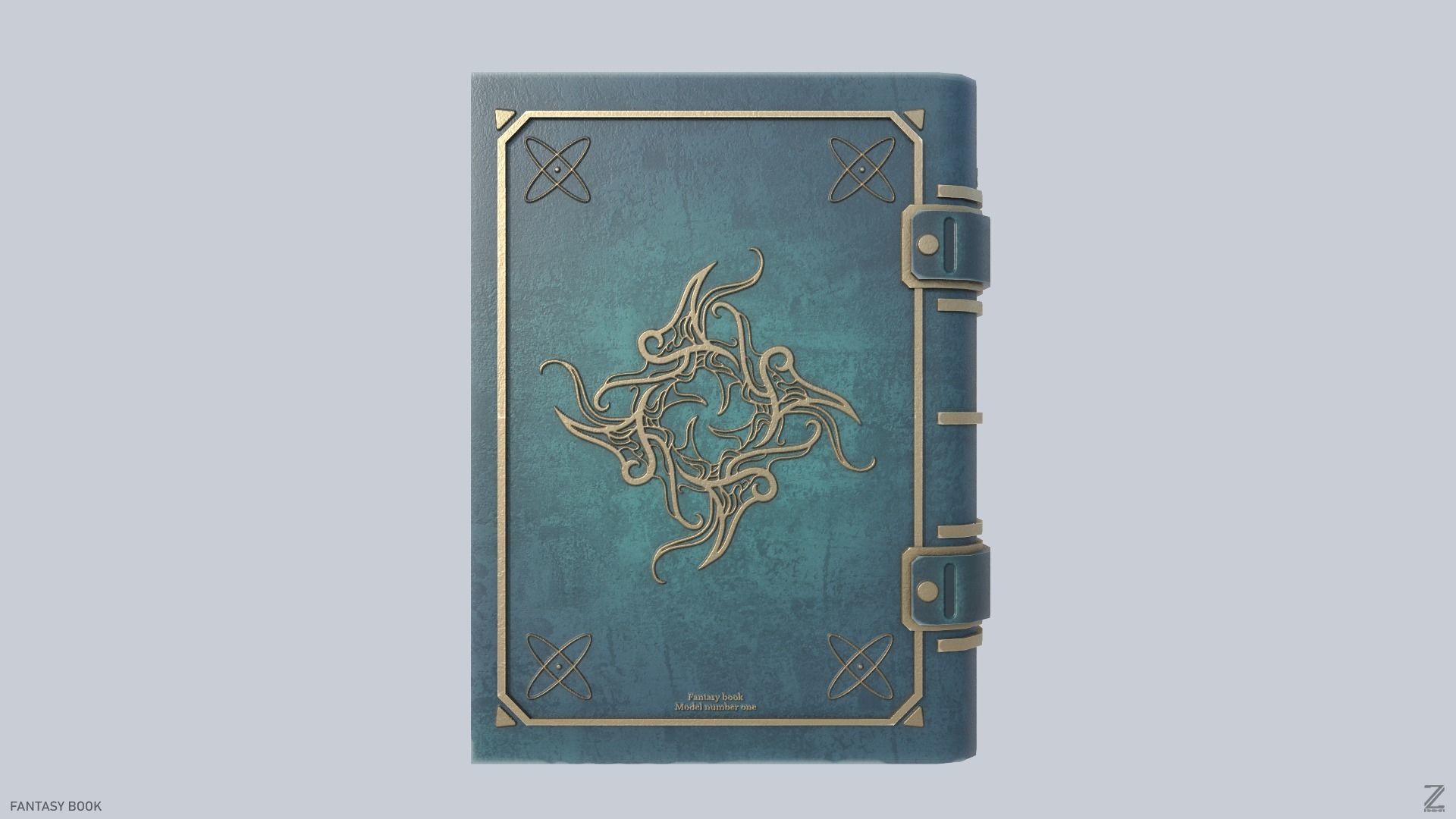 Fantasy book Low-poly 3D model_6