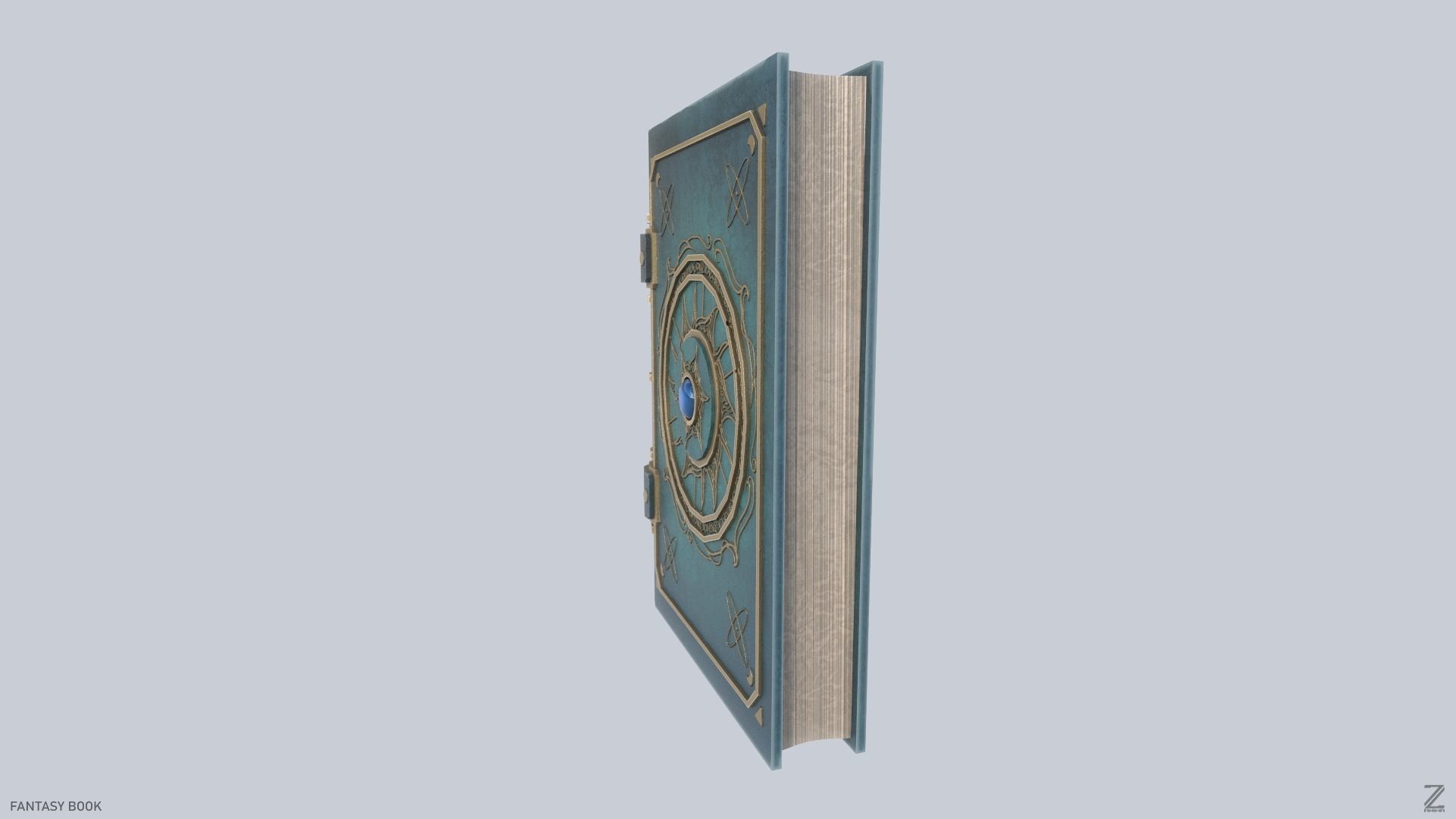Fantasy book Low-poly 3D model_4