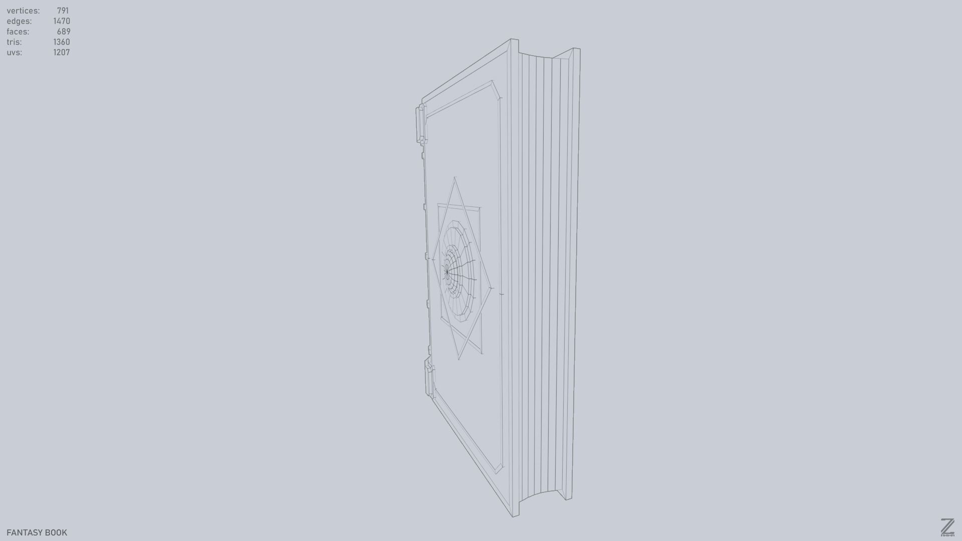 Fantasy book Low-poly 3D model_10