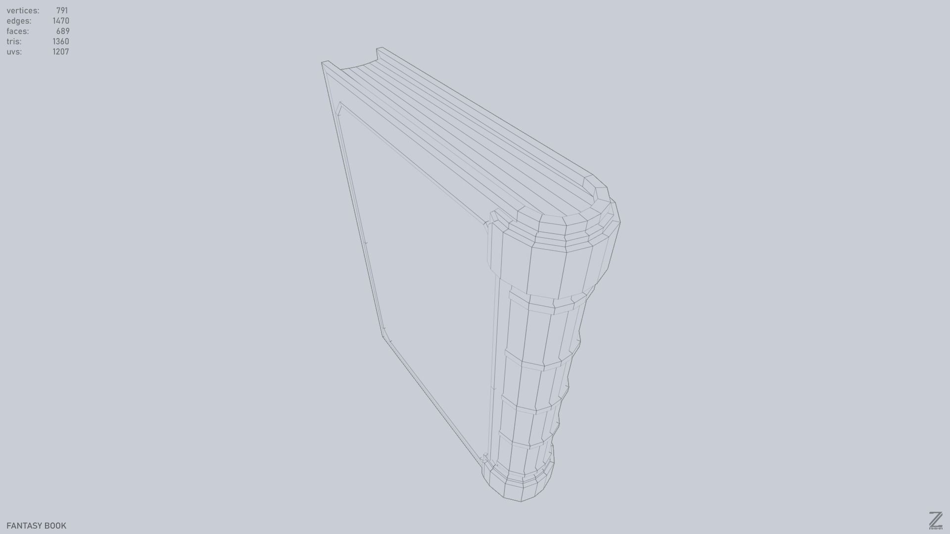 Fantasy book Low-poly 3D model_13