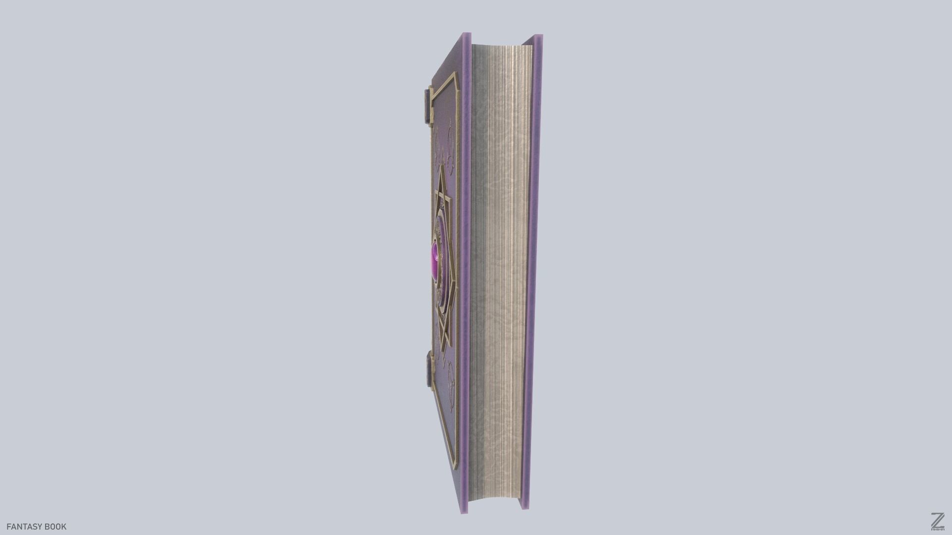 Fantasy book Low-poly 3D model_4