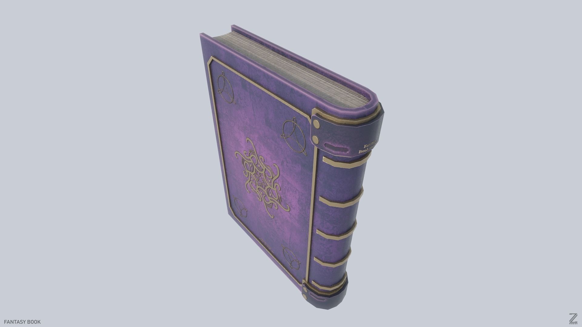 Fantasy book Low-poly 3D model_7