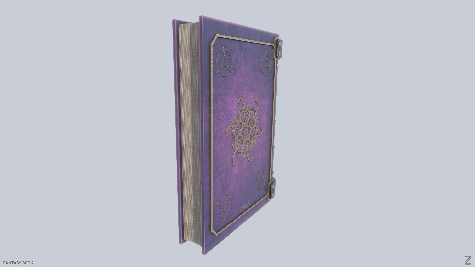 Fantasy book Low-poly 3D model_5