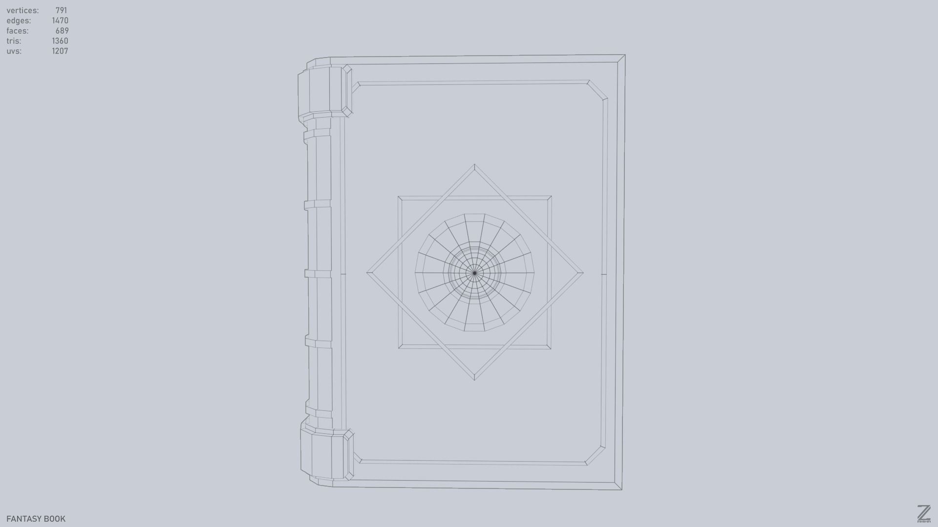 Fantasy book Low-poly 3D model_14