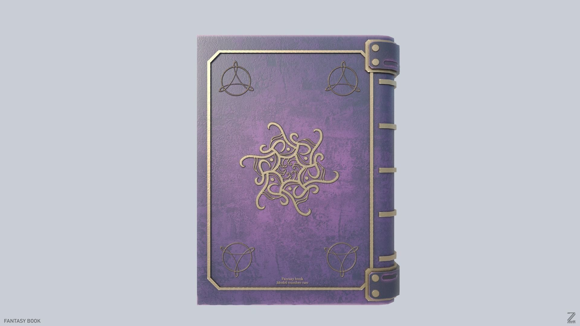 Fantasy book Low-poly 3D model_6