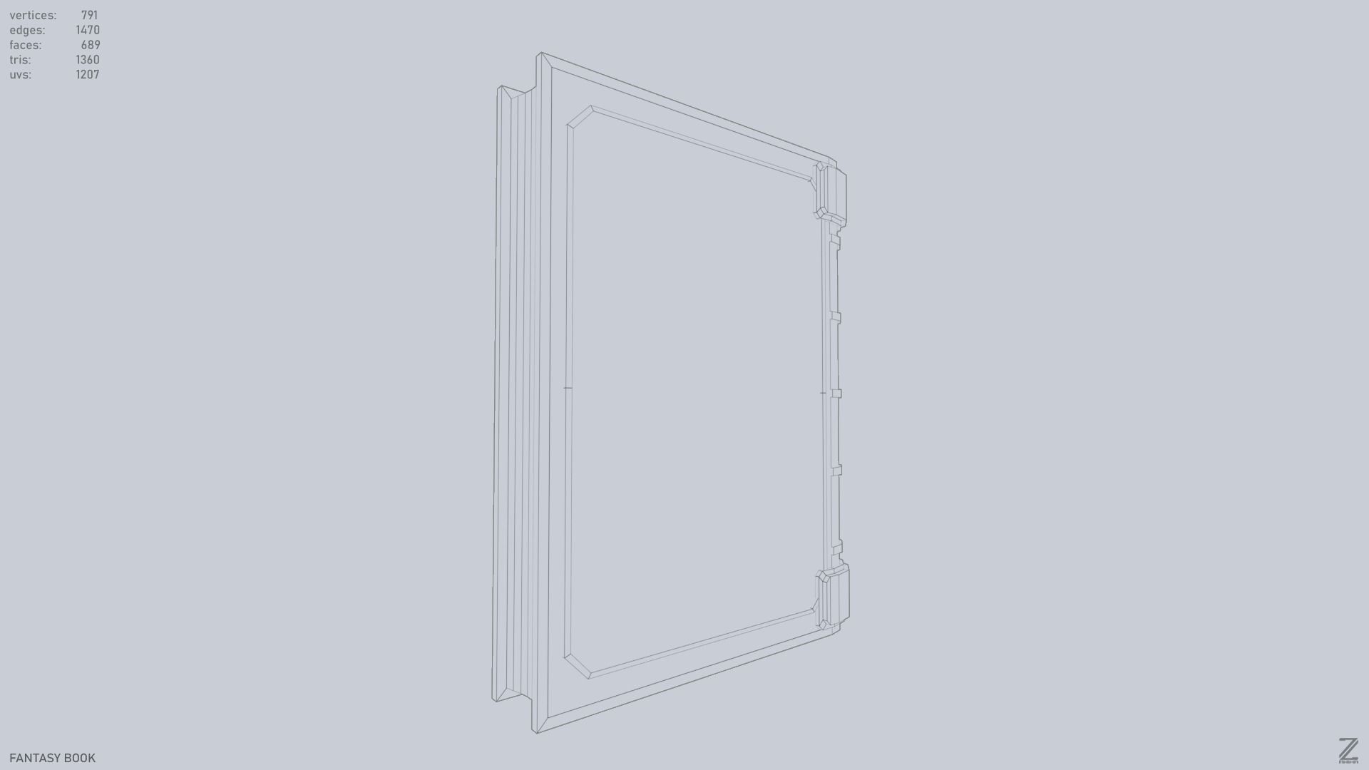 Fantasy book Low-poly 3D model_11