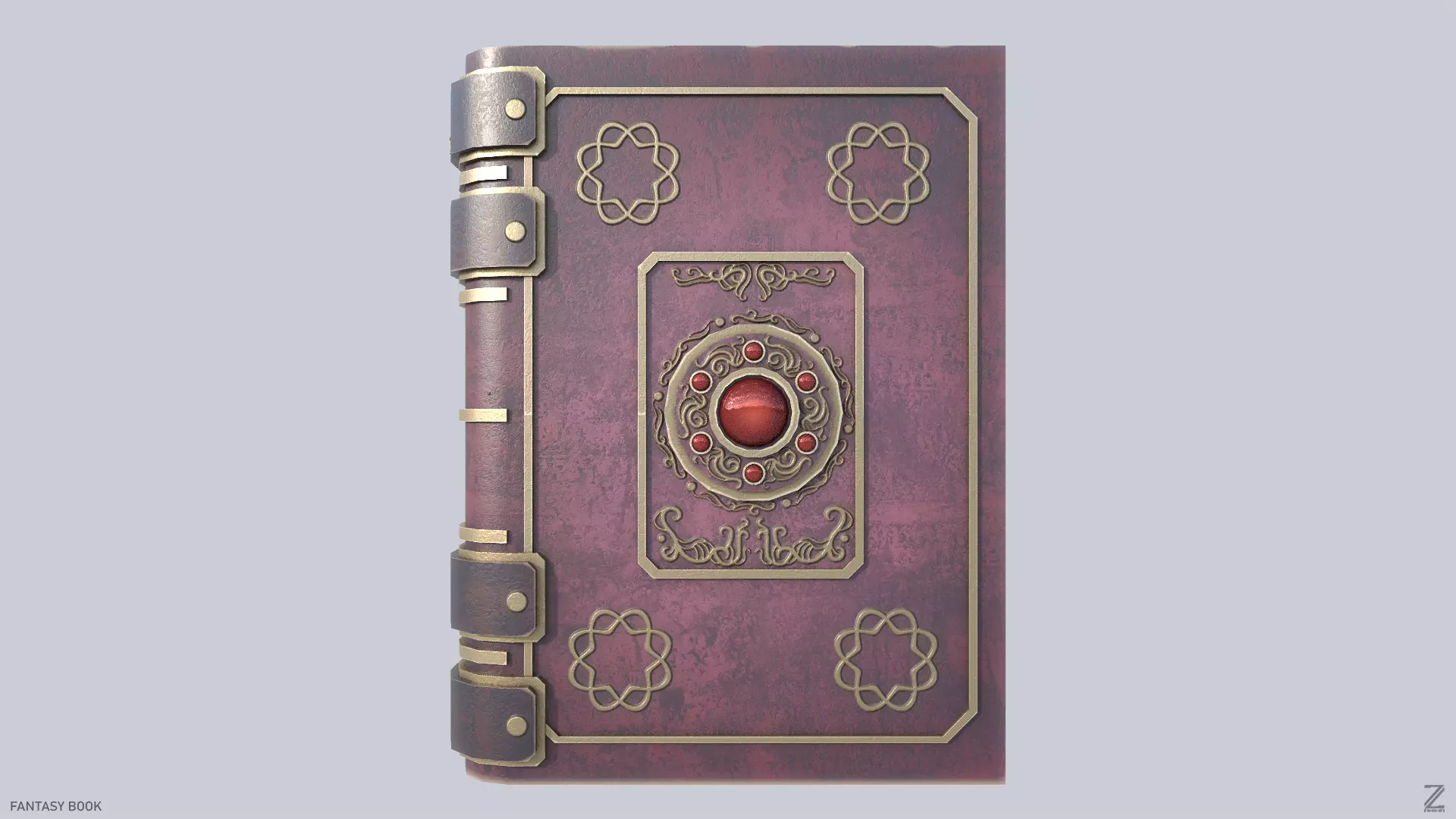 Fantasy book Low-poly 3D model