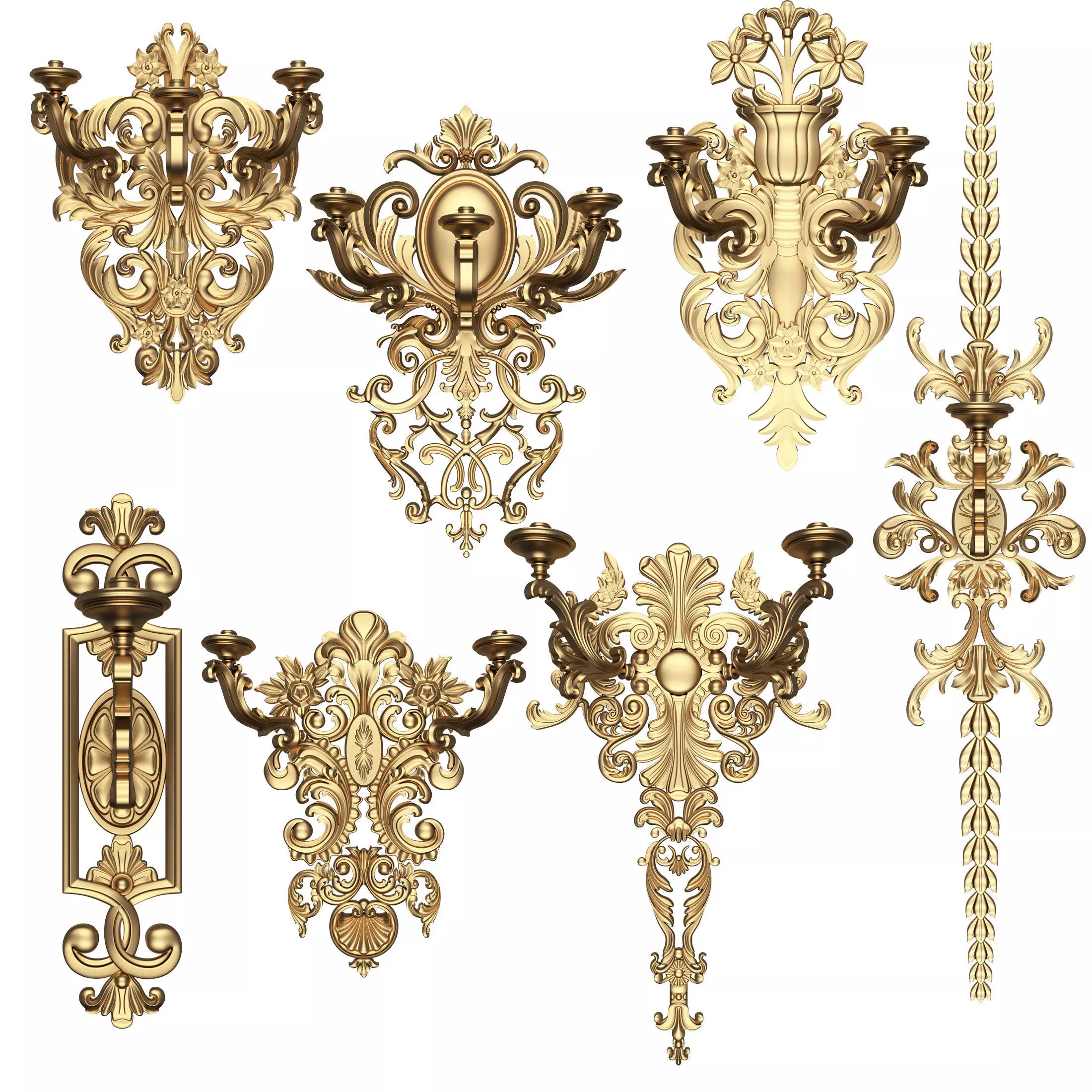Classic Wall Chandelier Collection Low-poly 3D model