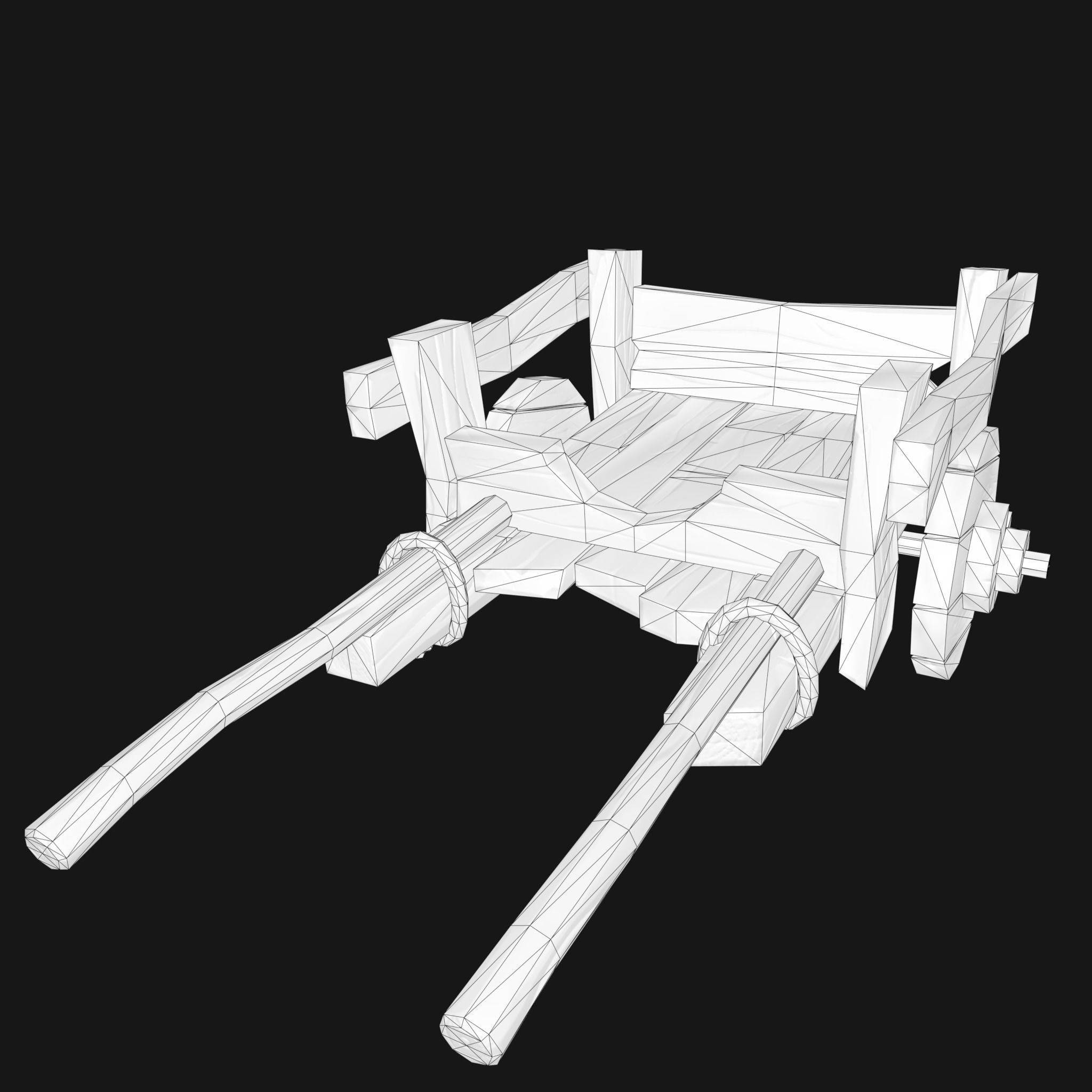 Stylized medieval cart Free low-poly 3D model_1