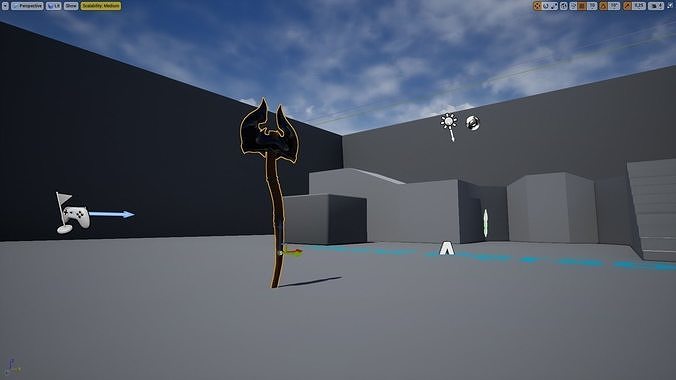 Game ready axe  Low-poly 3D model