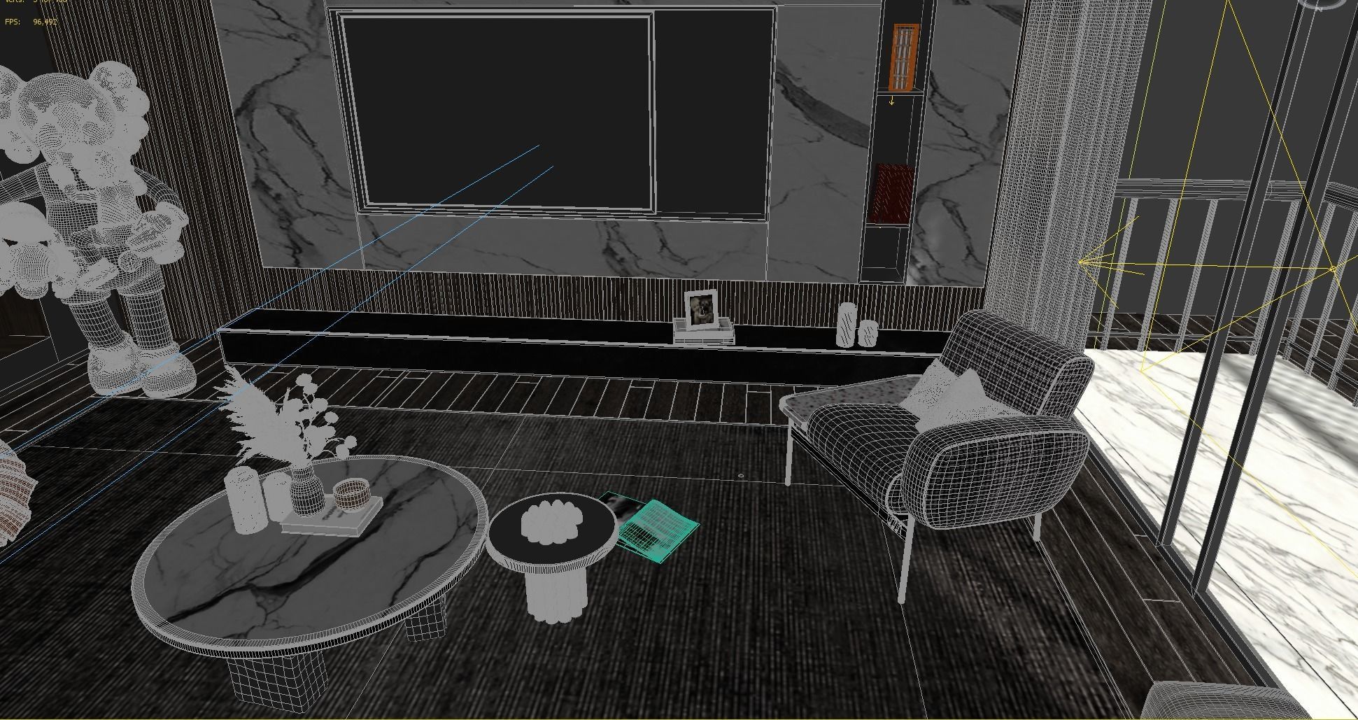 Living Room Interior Scene 3D model_9