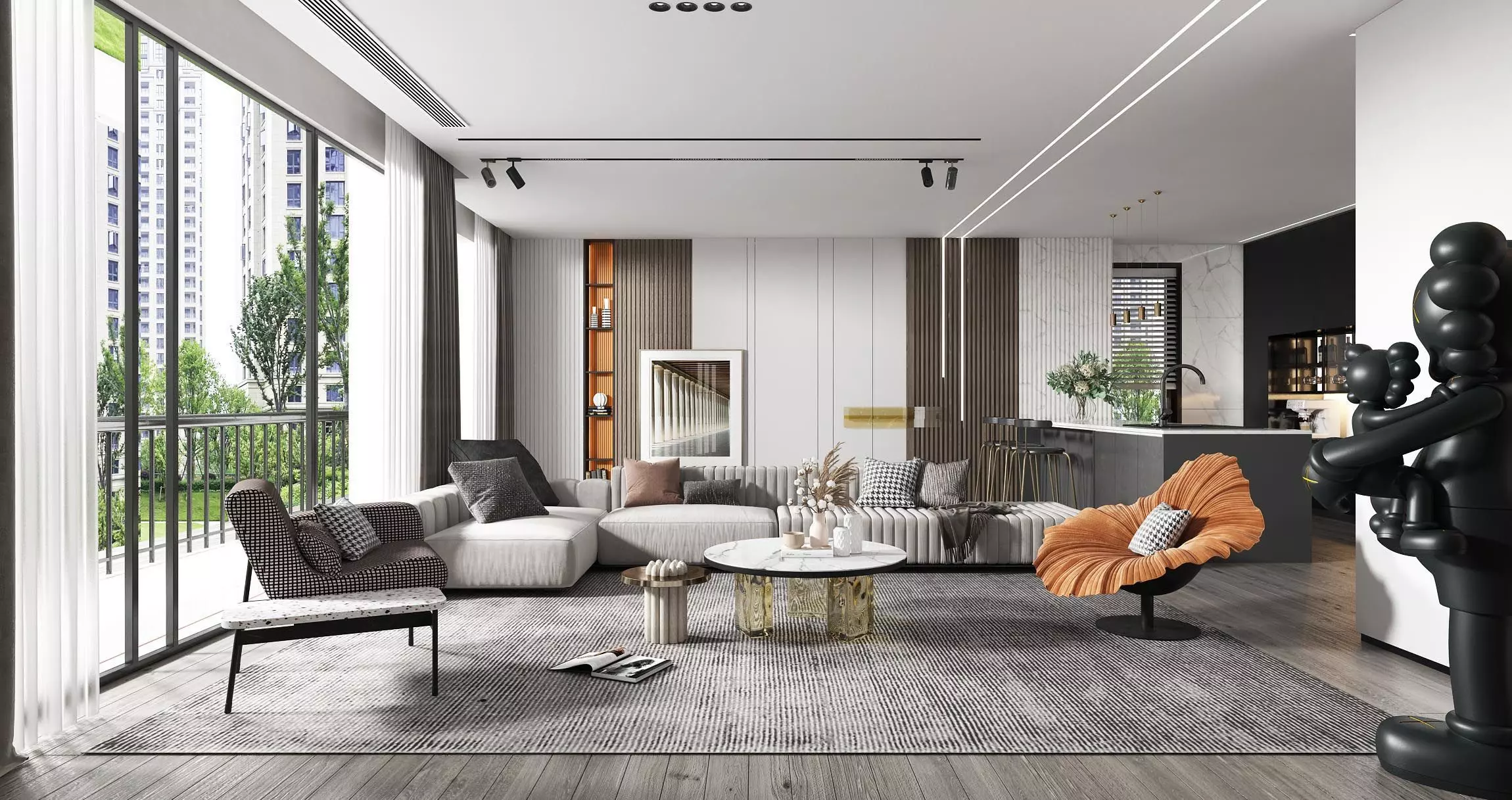 Living Room Interior Scene 3D model_0