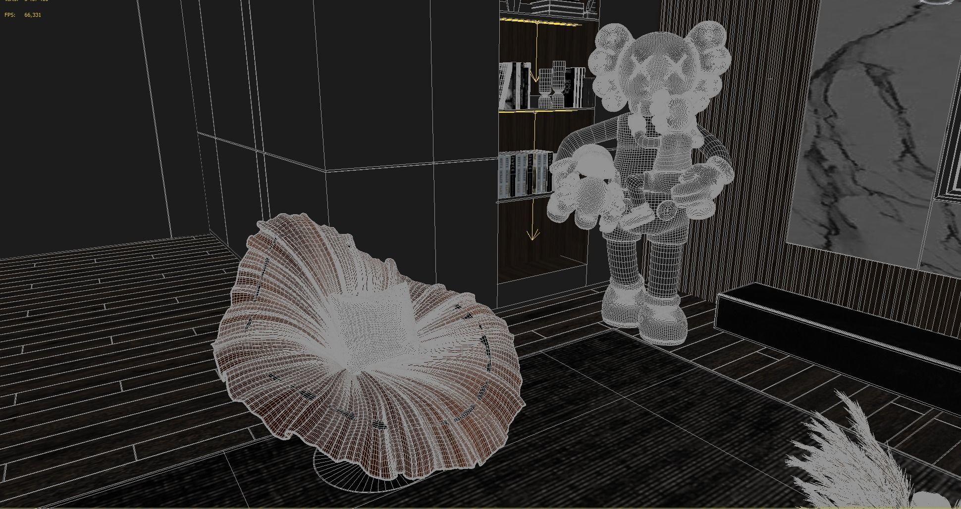 Living Room Interior Scene 3D model_8