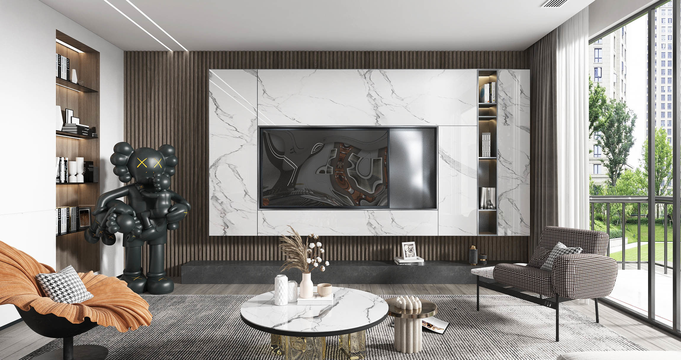 Living Room Interior Scene 3D model_1